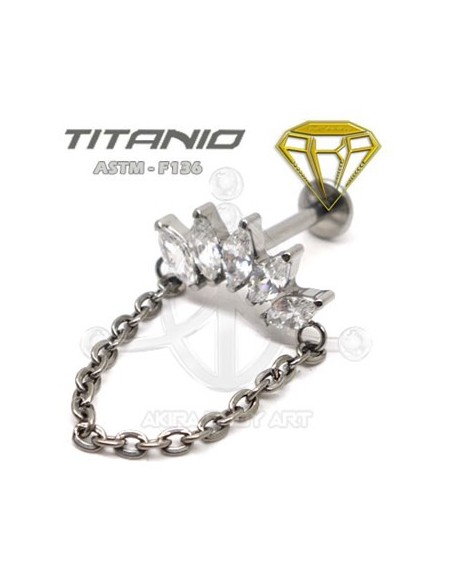 Labret corona de joyas con cadena