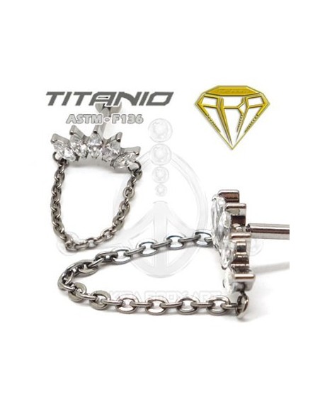 Labret corona de joyas con cadena