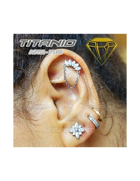 Labret corona de joyas con cadena