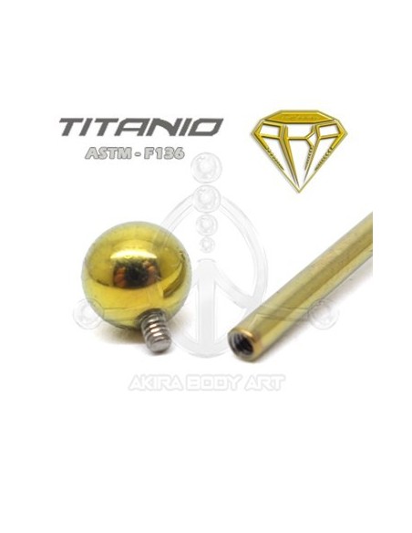 Barbell Titanio. Rosca Interna - ANODIZADO ORO