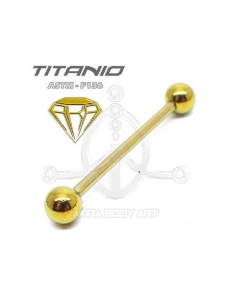 Barbell Titanio. Rosca Interna - ANODIZADO ORO