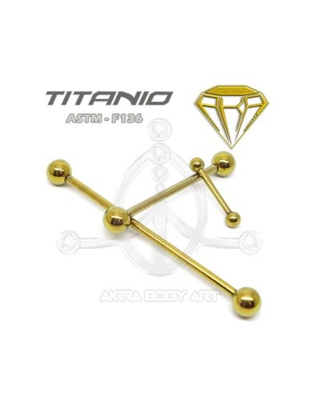 Barbell Titanio. Rosca Interna - ANODIZADO ORO