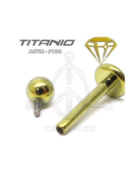 Labret Titanio. Rosca Interna - ANODIZADO ORO
