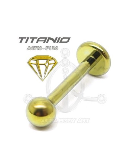 Labret Titanio. Rosca Interna - ANODIZADO ORO