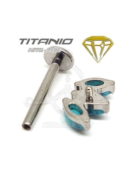 Labret 3 Pétalos - Titanio Rosca Interna