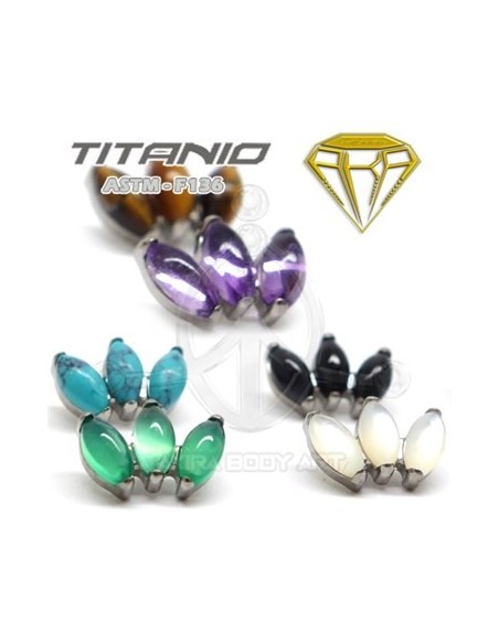 Labret 3 Pétalos - Titanio Rosca Interna