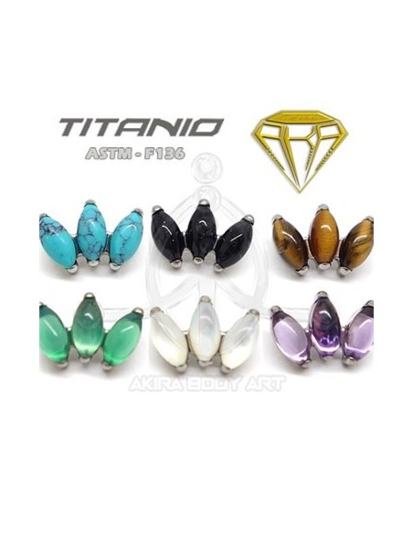 Labret 3 Pétalos - Titanio Rosca Interna