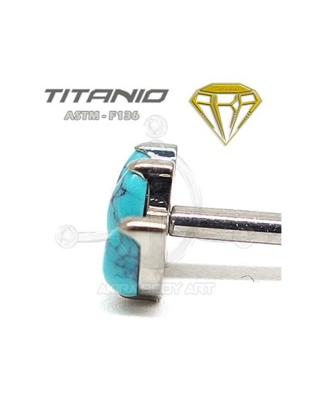 Labret 3 Pétalos - Titanio Rosca Interna