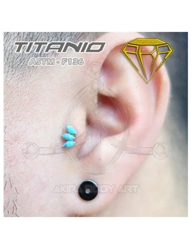Labret 3 Pétalos - Titanio Rosca Interna