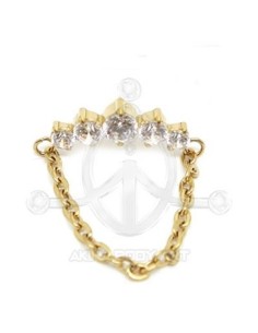 Repuesto corona de joyas con cadena - Oro