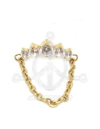 Repuesto corona de joyas con cadena - Oro