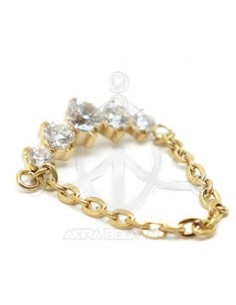 Repuesto corona de joyas con cadena - Oro 2