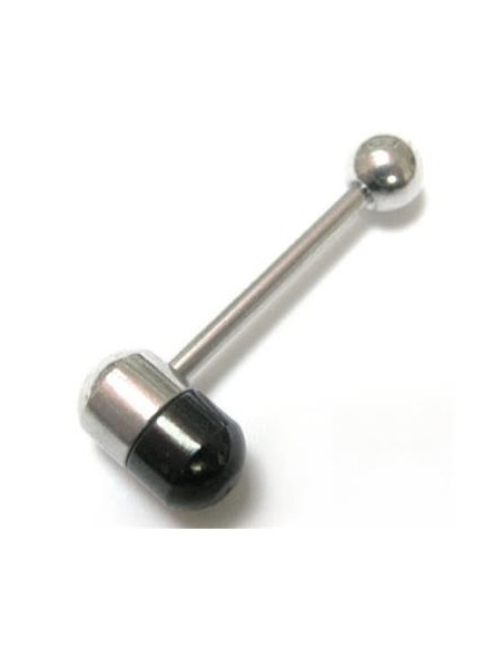 Barbel 316L capsula acero y negro