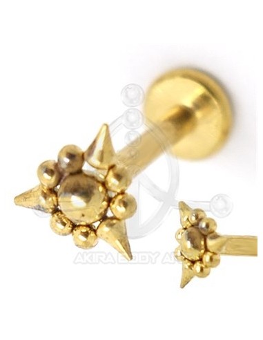 Labret Bolas y Pinchos R.I. - ORO (pvd)