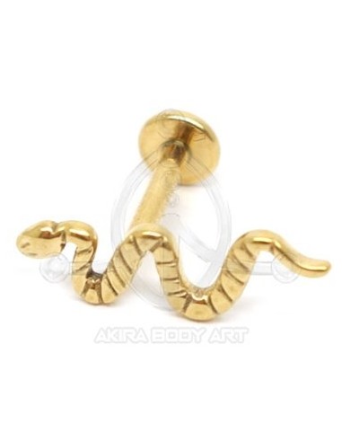 Labret Titanio R. I. - SERPIENTE (Oro pvd)