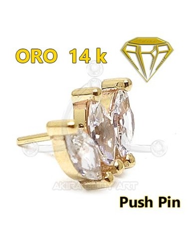 Repuesto PUSH IN joya 3 Pétalos - 14K