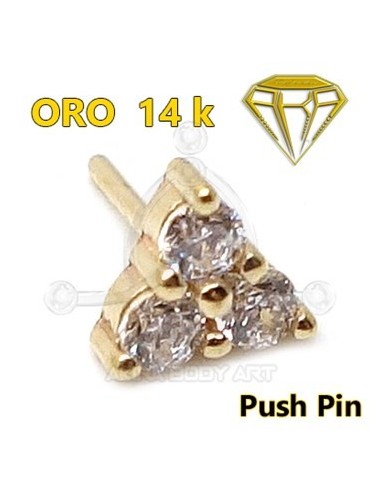 Repuesto PUSH IN joyas Triángulo - 14K