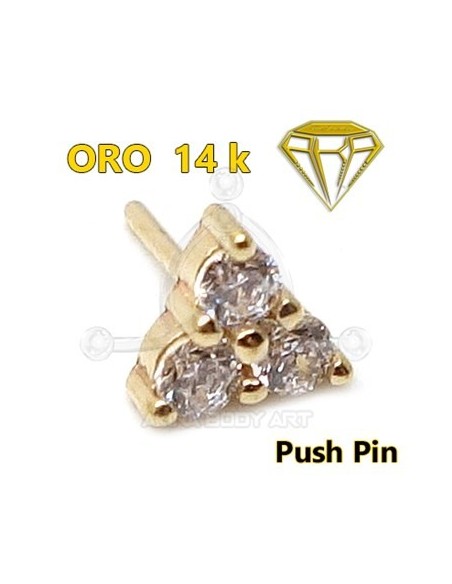 Repuesto PUSH IN joyas Triángulo - 14K