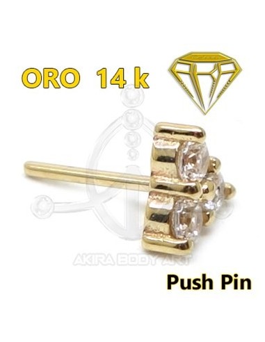 Repuesto PUSH IN joyas Triángulo - 14K