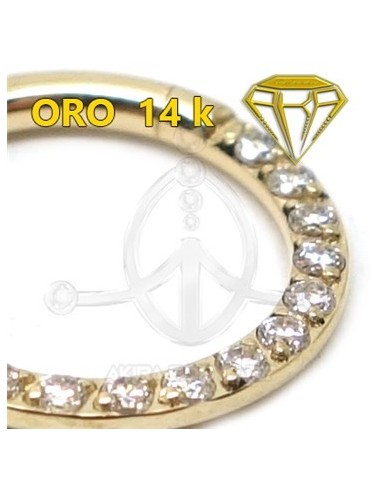 Aro Segmentado con Joyas - 14K