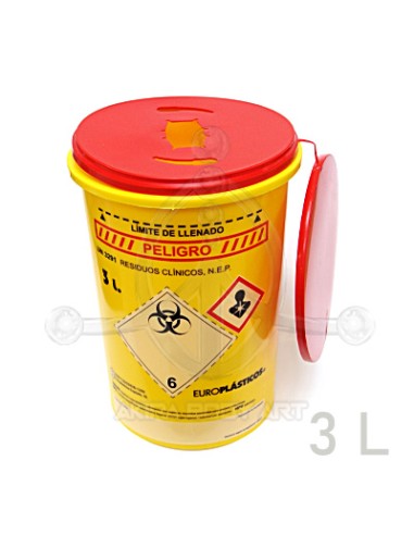 Contenedor 3 l. redondo amarillo/rojo biop.