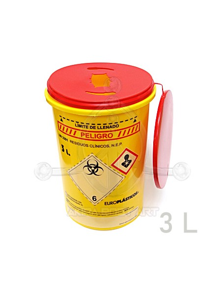 Contenedor 3 l. redondo amarillo/rojo biop.