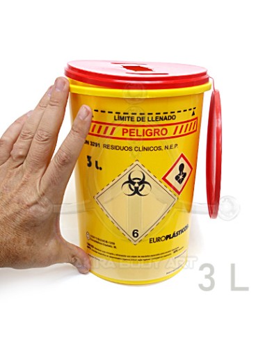 Contenedor 3 l. redondo amarillo/rojo biop.