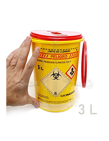 Contenedor 3 l. redondo amarillo/rojo biop.