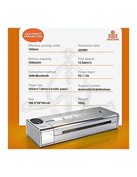 Impresora inalámbrica SKULLDNA Pocket + Papel de regalo