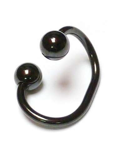 Circular barbell acero negro doblado