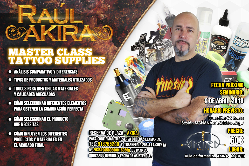 Master Class de Tattoo Supplies por RAUL Madrid Spain