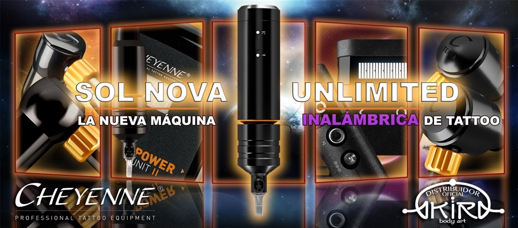 SOL NOVA UNLIMITED - La primera máquina de tatuaje INALÁMBRICA de CHEYENNE. ¡Infórmate en AKIRA BODY ART!