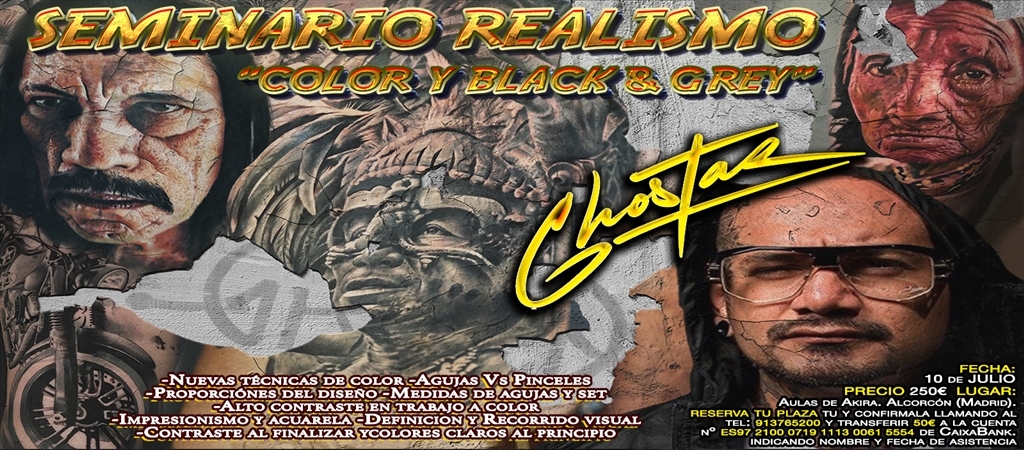 Máster-Class de Tattoo-Realismo por Max Ghostar en AKIRA BODY ART 10-Julio-2023