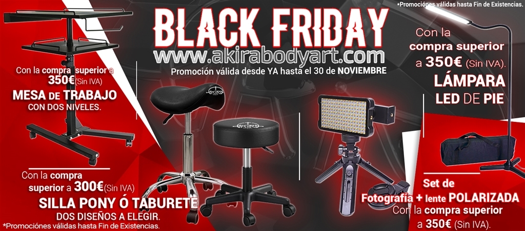 AKIRA BODY ART - Black Friday 2025 (promo1) - Del 20 al 30 de Noviembre (ambos inclusive)
