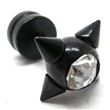 Dilatador Falso acero negro estrella con joya