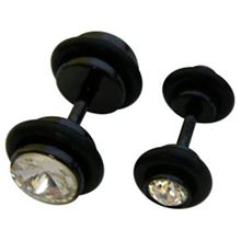 Black Fake Plug with jewel