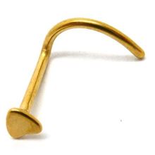 Gold Anodized Steel Nose Stud with Heart