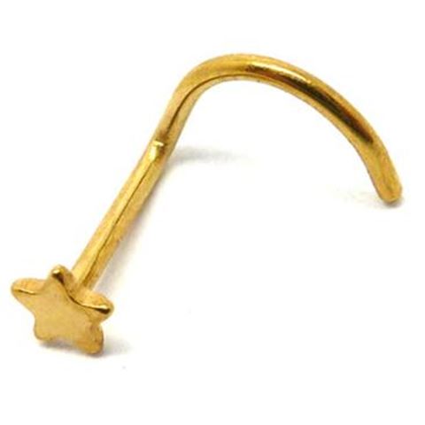 Nostril forma de estrella anodizado oro