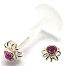 BioFlex-BioPlast Labret with jewelled flower