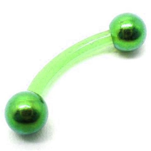 BioPlast Micro Curved Barbell with balls in Titanium