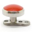Titanium Dermal Anchor with red-bright half-ball