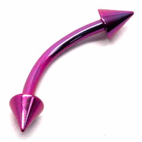 Titanium Micro-curved Barbell with cones