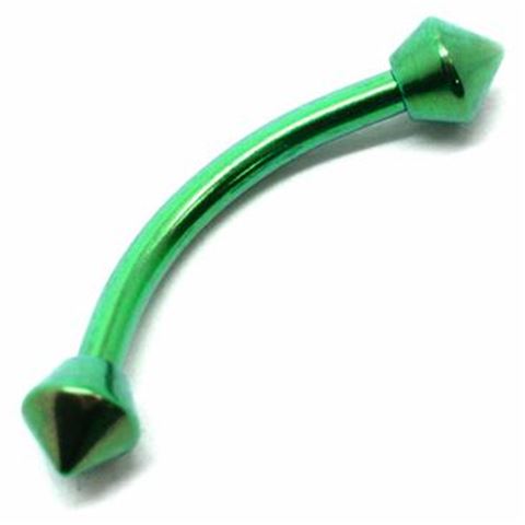 Titanium Micro-curved Barbell with cones