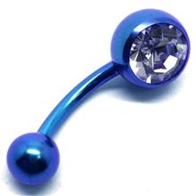 Titanium jewelled Belly Bar
