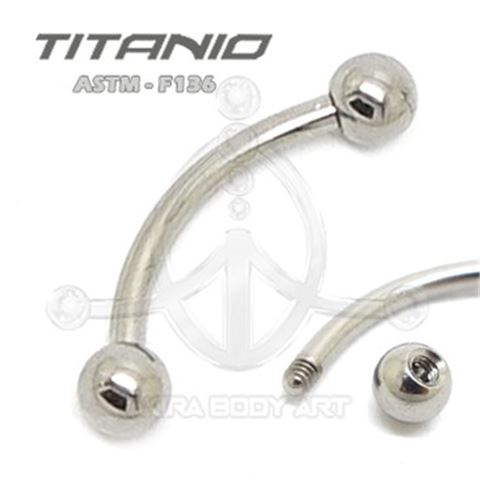 Raw Titanium Micro-curved Barbell