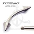 Raw Titanium Micro-curved Barbell with cones