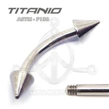 Raw Titanium Micro-curved Barbell with cones