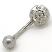 Multi-jewelled Belly Bar (7 jewels)
