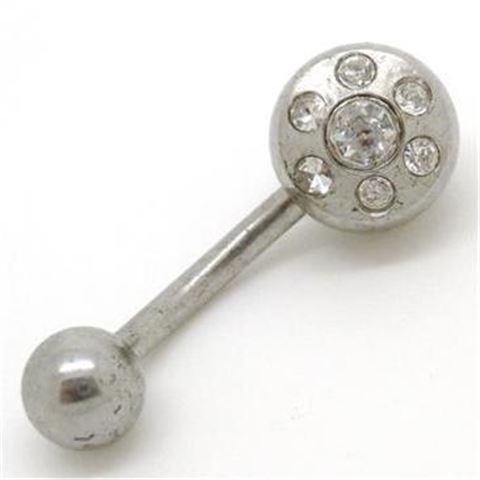 Multi-jewelled Belly Bar (7 jewels)