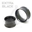Double Flared Flesh Tube in Surgical Steel. Black